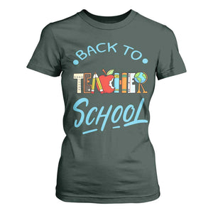 Back To School Teacher Life Funny Educator Gift T Shirt For Women TS12 Dark Forest Green Print Your Wear