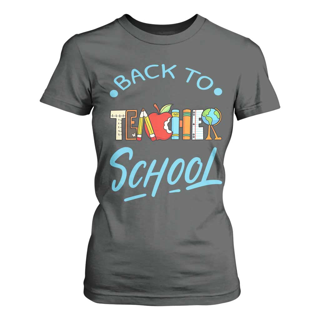 Back To School Teacher Life Funny Educator Gift T Shirt For Women TS12 Dark Heather Print Your Wear