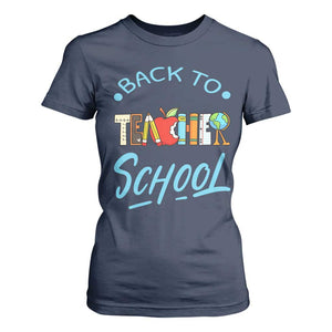 Back To School Teacher Life Funny Educator Gift T Shirt For Women TS12 Navy Print Your Wear