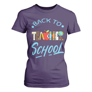 Back To School Teacher Life Funny Educator Gift T Shirt For Women TS12 Purple Print Your Wear