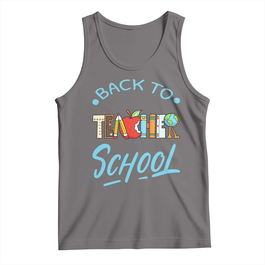 Back To School Teacher Life Funny Educator Gift Tank Top TS12 Deep Heather Print Your Wear