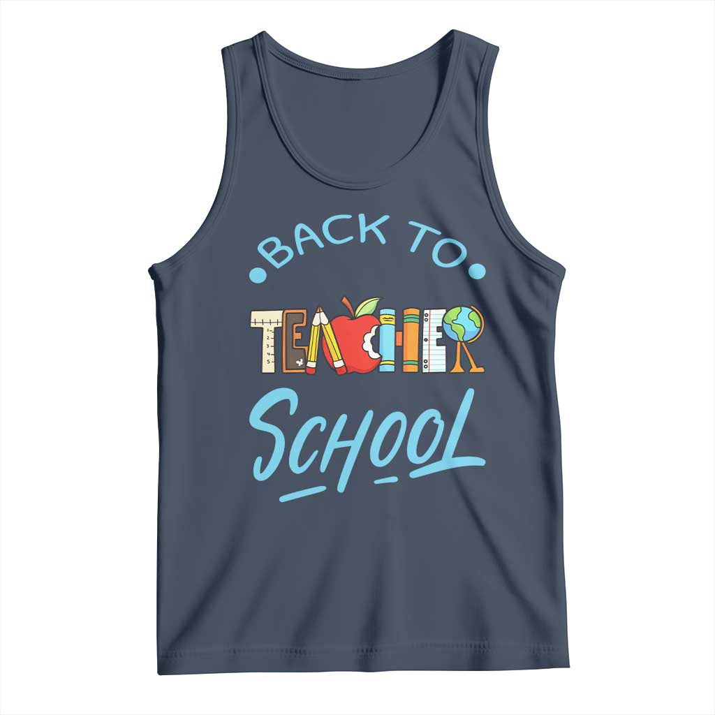 Back To School Teacher Life Funny Educator Gift Tank Top TS12 Navy Print Your Wear