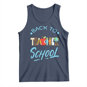 Back To School Teacher Life Funny Educator Gift Tank Top TS12 Navy Print Your Wear