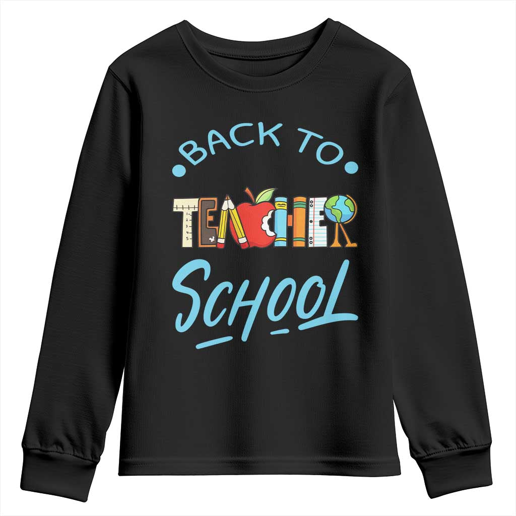 Back To School Teacher Life Funny Educator Gift Youth Sweatshirt TS12 Black Print Your Wear