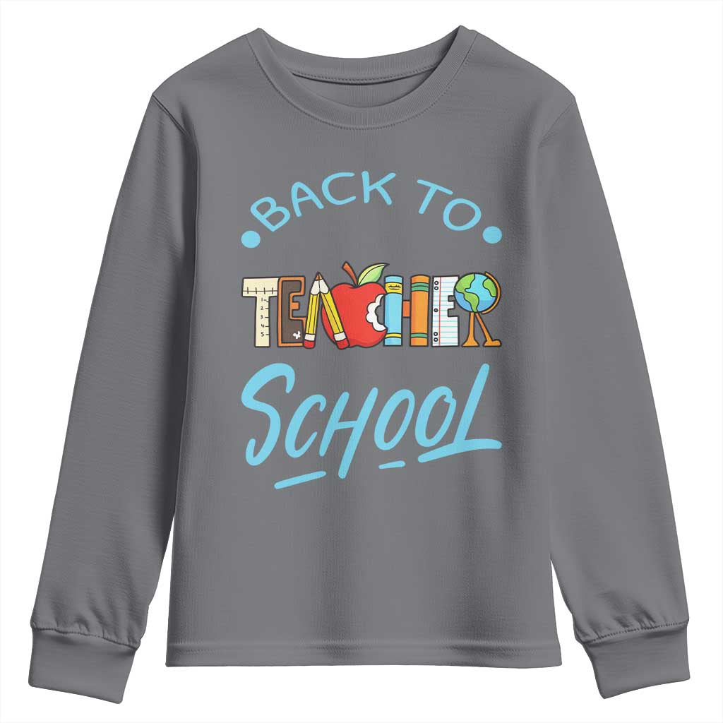 Back To School Teacher Life Funny Educator Gift Youth Sweatshirt TS12 Charcoal Print Your Wear