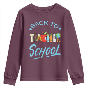 Back To School Teacher Life Funny Educator Gift Youth Sweatshirt TS12 Maroon Print Your Wear