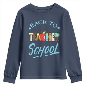 Back To School Teacher Life Funny Educator Gift Youth Sweatshirt TS12 Navy Print Your Wear