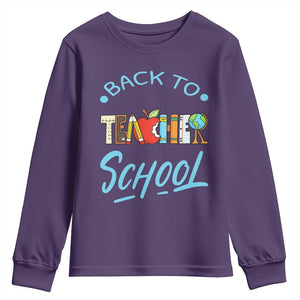 Back To School Teacher Life Funny Educator Gift Youth Sweatshirt TS12 Purple Print Your Wear