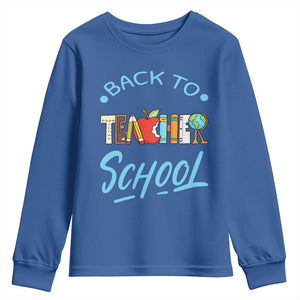 Back To School Teacher Life Funny Educator Gift Youth Sweatshirt TS12 Royal Blue Print Your Wear