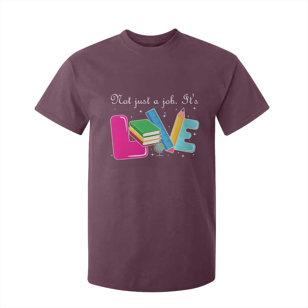 Inspirational Teacher T Shirt For Kid Not Just A Job Its Love TS12 Maroon Print Your Wear
