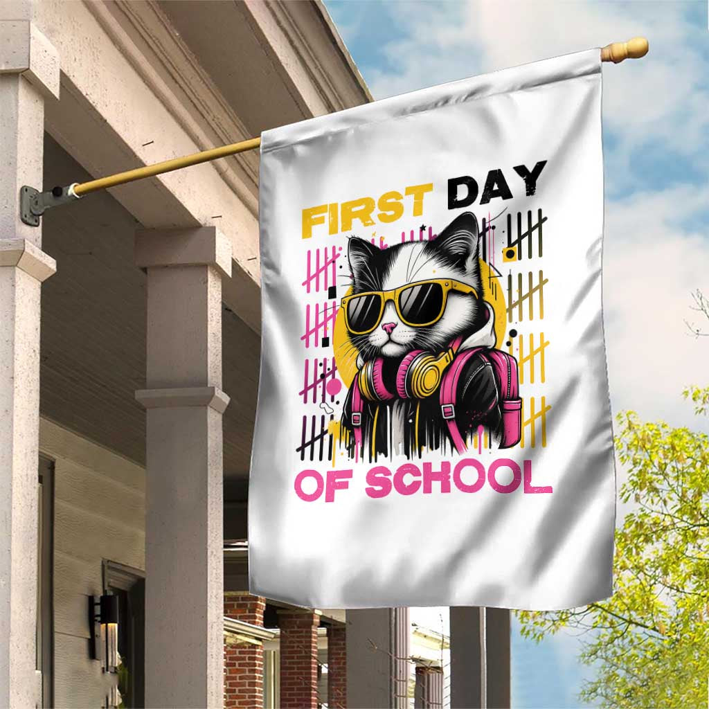 Funny Cat First Day Of School Garden Flag Back To School Gift For Kids TS12 Print Your Wear