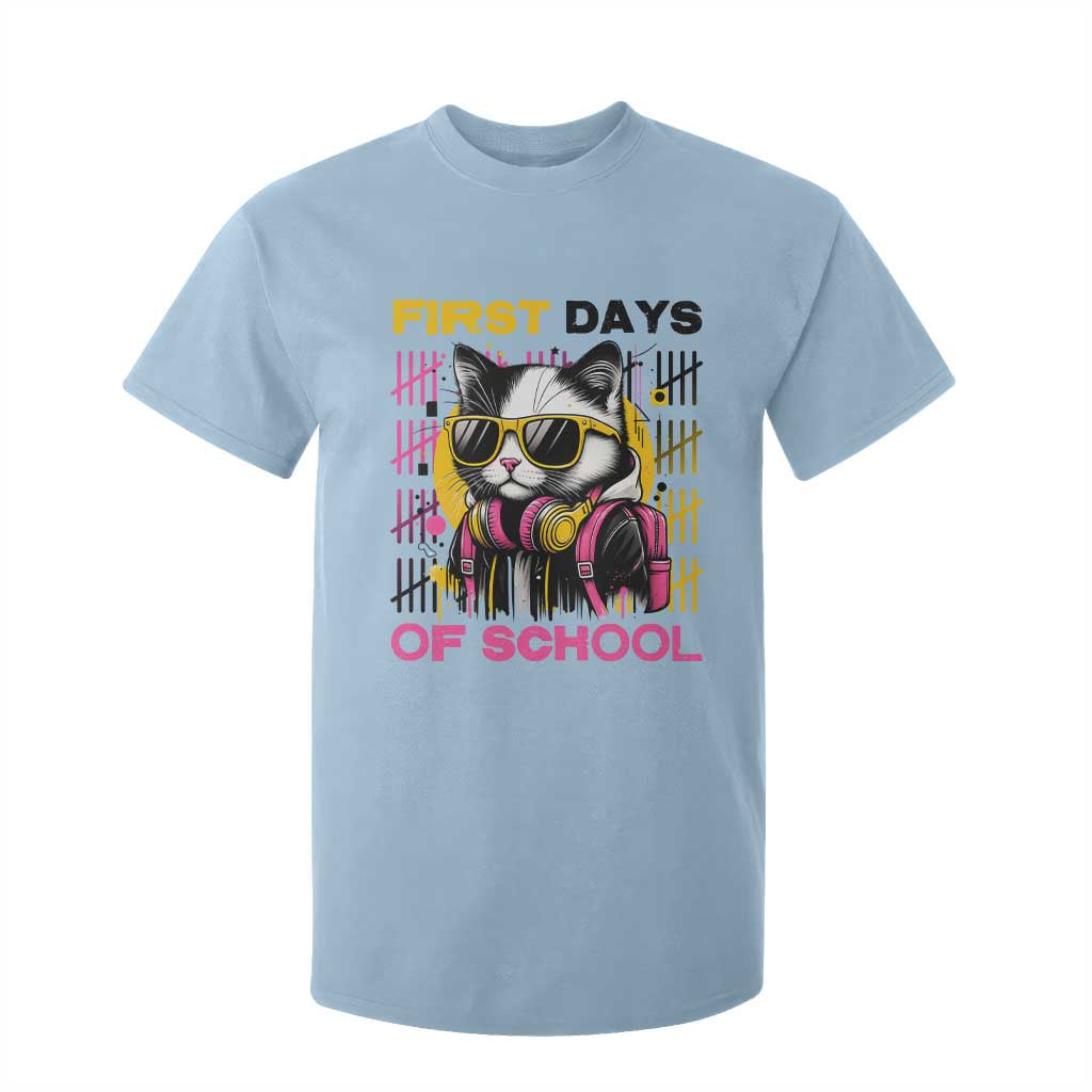 Funny Cat First Day Of School T Shirt For Kid Back To School Gift For Kids TS12 Light Blue Print Your Wear
