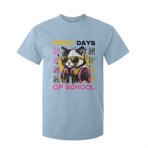 Funny Cat First Day Of School T Shirt For Kid Back To School Gift For Kids TS12 Light Blue Print Your Wear