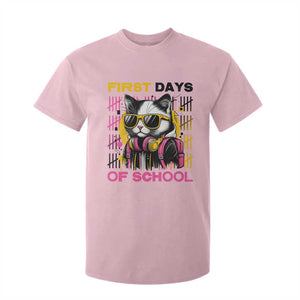 Funny Cat First Day Of School T Shirt For Kid Back To School Gift For Kids TS12 Light Pink Print Your Wear