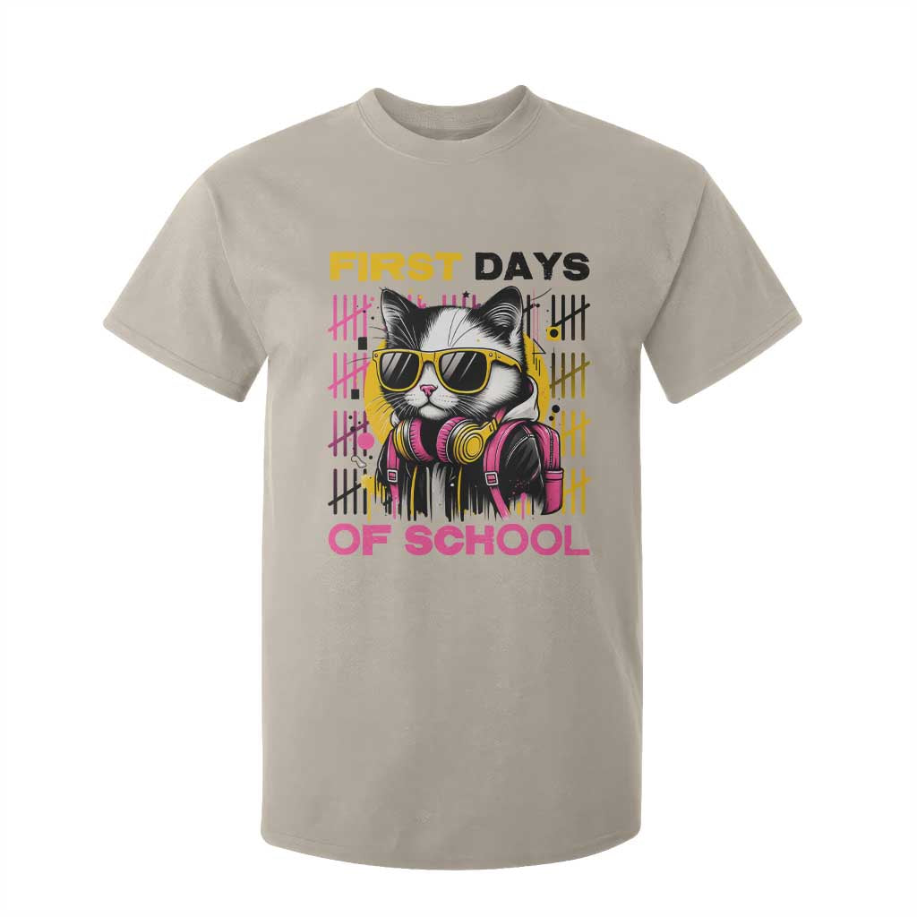 Funny Cat First Day Of School T Shirt For Kid Back To School Gift For Kids TS12 Sand Print Your Wear