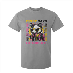 Funny Cat First Day Of School T Shirt For Kid Back To School Gift For Kids TS12 Sport Gray Print Your Wear