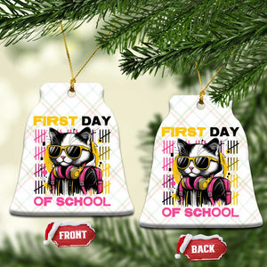 Funny Cat First Day Of School Ceramic Ornament Back To School Gift For Kids TS12 Print Your Wear