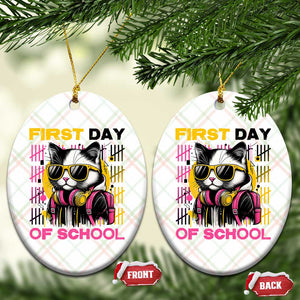 Funny Cat First Day Of School Ceramic Ornament Back To School Gift For Kids TS12 Print Your Wear