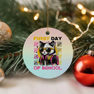 Funny Cat First Day Of School Ceramic Ornament Back To School Gift For Kids TS12 1pc Pastel Print Your Wear