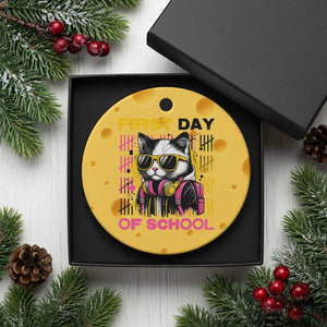 Funny Cat First Day Of School Ceramic Ornament Back To School Gift For Kids TS12 1pc Yellow Cheese Print Your Wear
