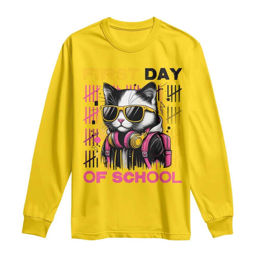 Funny Cat First Day Of School Long Sleeve Shirt Back To School Gift For Kids TS12 Daisy Print Your Wear