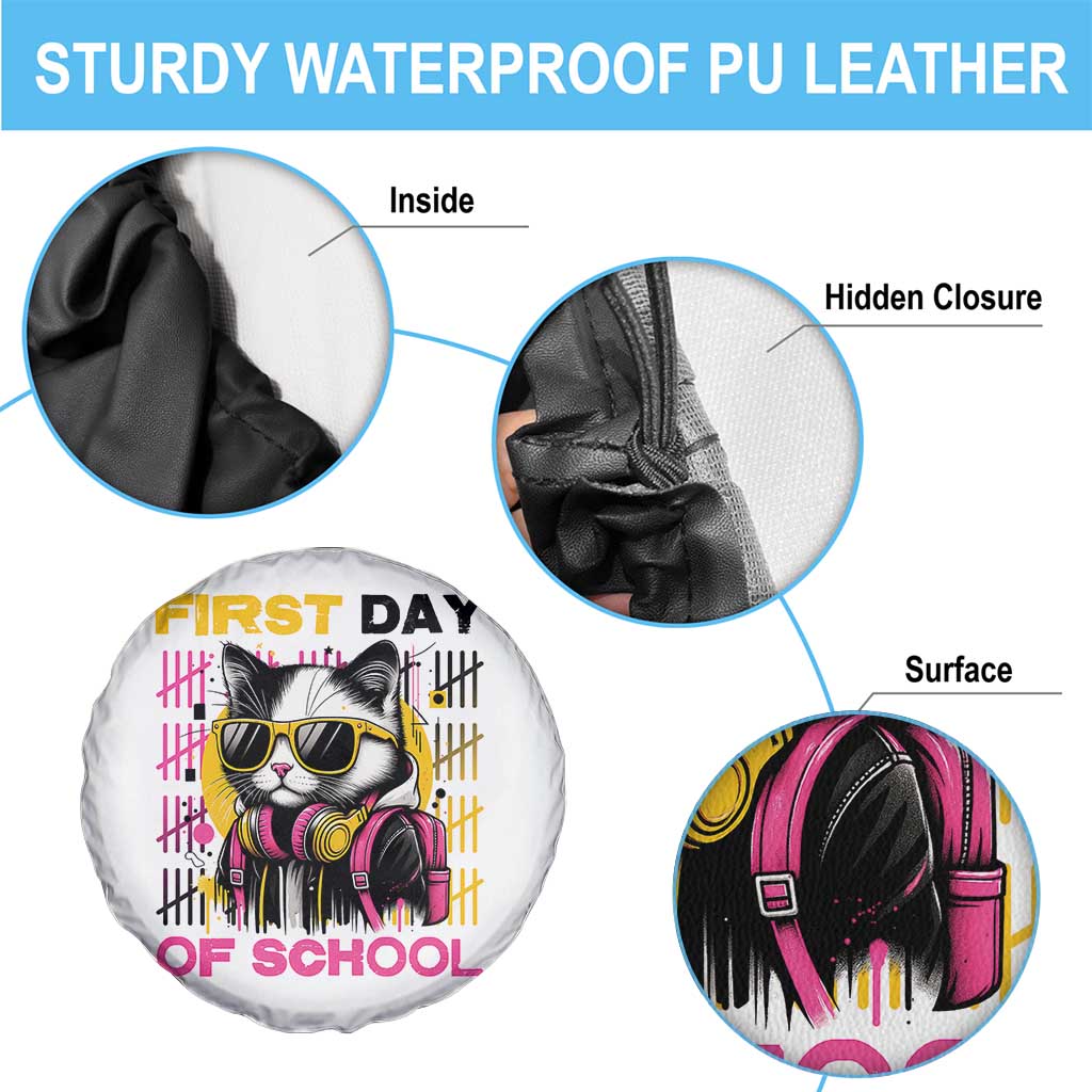 Funny Cat First Day Of School Spare Tire Cover Back To School Gift For Kids TS12 Print Your Wear