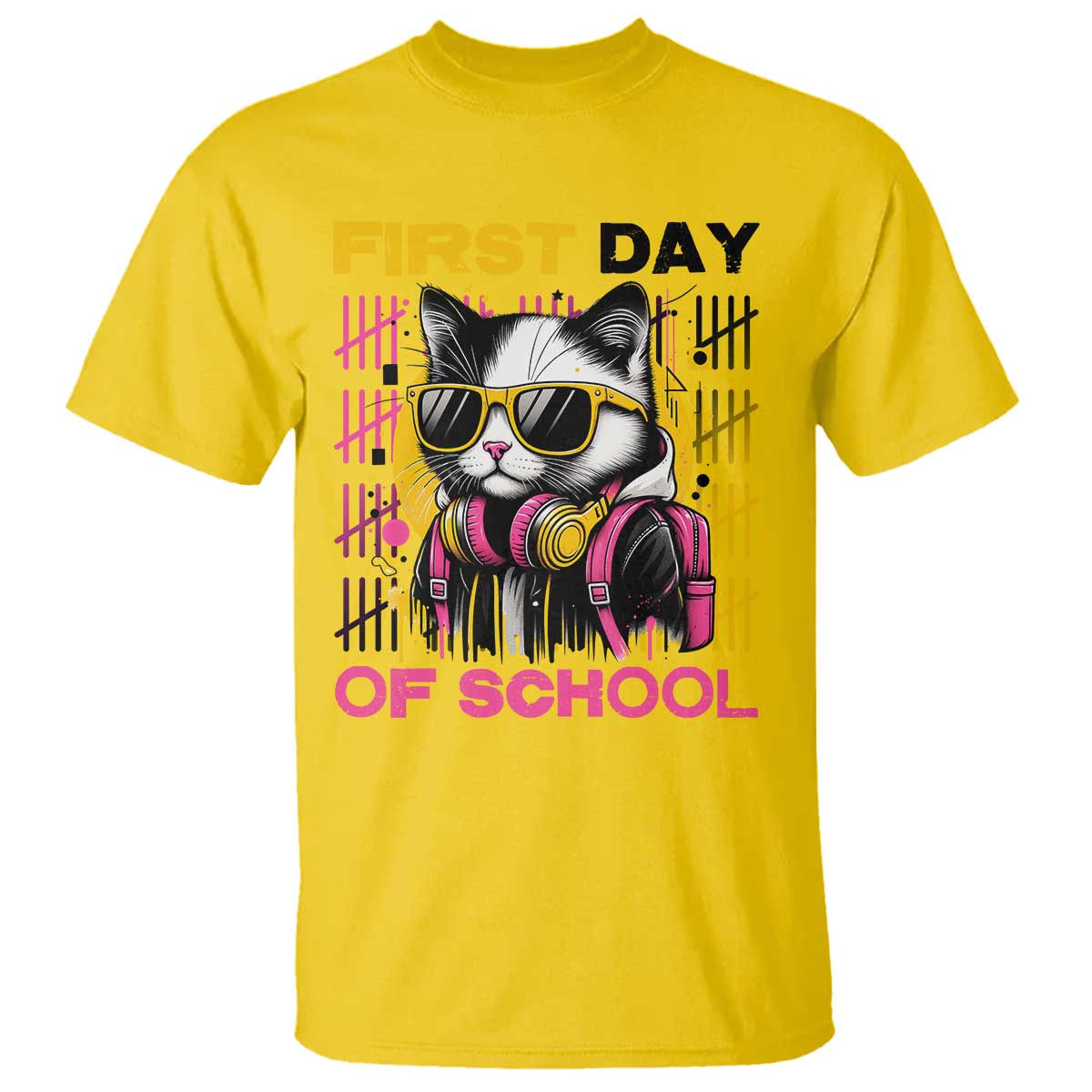 Funny Cat First Day Of School T Shirt Back To School Gift For Kids TS12 Daisy Print Your Wear