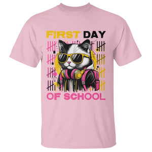 Funny Cat First Day Of School T Shirt Back To School Gift For Kids TS12 Light Pink Print Your Wear