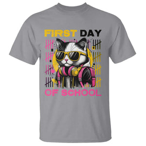 Funny Cat First Day Of School T Shirt Back To School Gift For Kids TS12 Sport Gray Print Your Wear