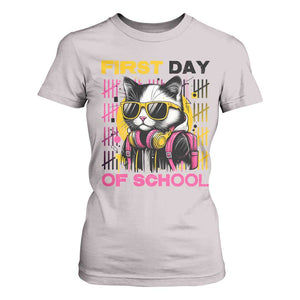 Funny Cat First Day Of School T Shirt For Women Back To School Gift For Kids TS12 Ice Gray Print Your Wear