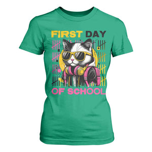 Funny Cat First Day Of School T Shirt For Women Back To School Gift For Kids TS12 Irish Green Print Your Wear