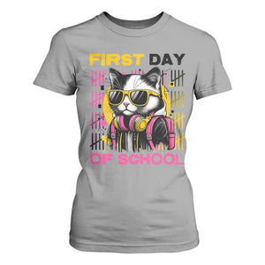 Funny Cat First Day Of School T Shirt For Women Back To School Gift For Kids TS12 Sport Gray Print Your Wear