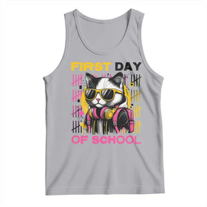 Funny Cat First Day Of School Tank Top Back To School Gift For Kids TS12 Athletic Heather Print Your Wear