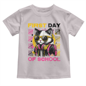 Funny Cat First Day Of School Toddler T Shirt Back To School Gift For Kids TS12 Ice Gray Print Your Wear