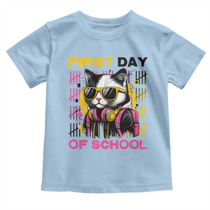 Funny Cat First Day Of School Toddler T Shirt Back To School Gift For Kids TS12 Light Blue Print Your Wear