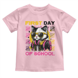 Funny Cat First Day Of School Toddler T Shirt Back To School Gift For Kids TS12 Light Pink Print Your Wear