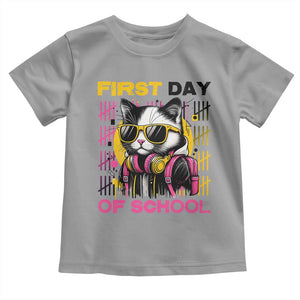 Funny Cat First Day Of School Toddler T Shirt Back To School Gift For Kids TS12 Sport Gray Print Your Wear