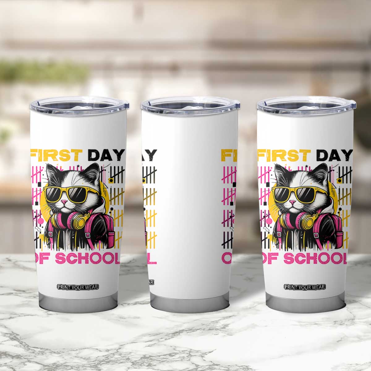Funny Cat First Day Of School Tumbler Cup Back To School Gift For Kids TS12 Print Your Wear