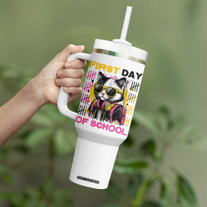 Funny Cat First Day Of School Tumbler With Handle Back To School Gift For Kids TS12 Print Your Wear