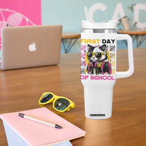 Funny Cat First Day Of School Tumbler With Handle Back To School Gift For Kids TS12 Print Your Wear