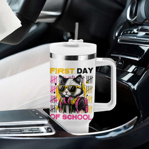 Funny Cat First Day Of School Tumbler With Handle Back To School Gift For Kids TS12 Print Your Wear