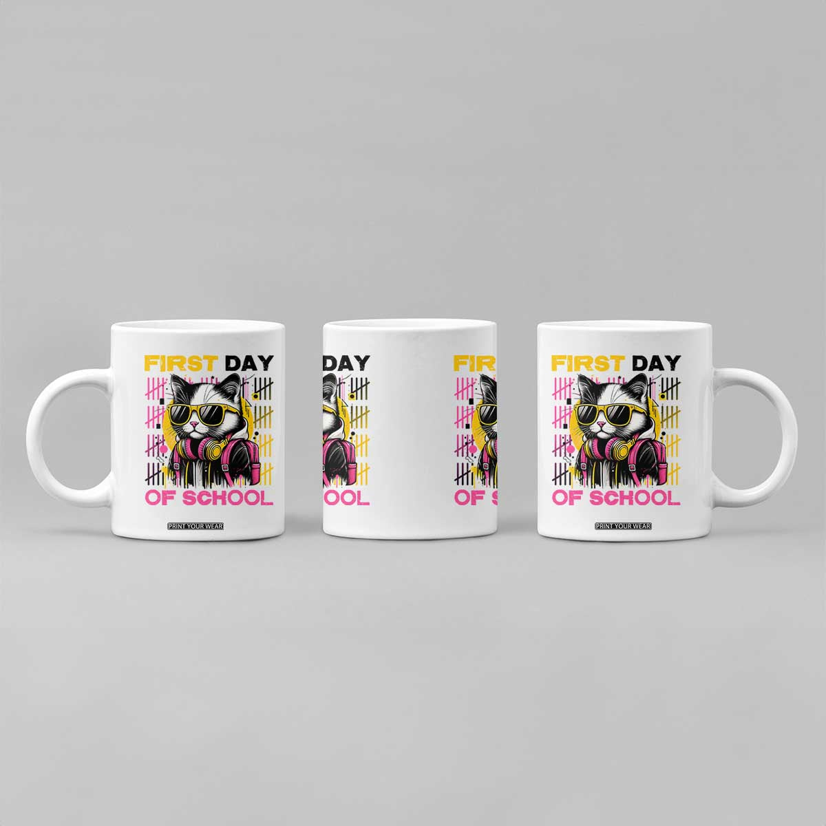 Funny Cat First Day Of School Coffee Mug Back To School Gift For Kids TS12 Print Your Wear