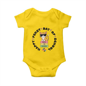 Cat Happy First Day Of School Baby Onesie Back To School Gift For Kids TS12 Daisy Print Your Wear