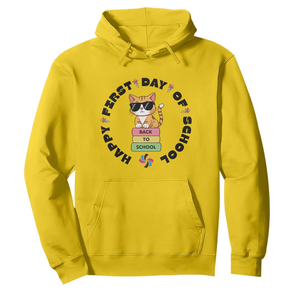 Cat Happy First Day Of School Hoodie Back To School Gift For Kids TS12 Daisy Print Your Wear