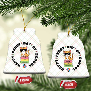 Cat Happy First Day Of School Ceramic Ornament Back To School Gift For Kids TS12 Print Your Wear
