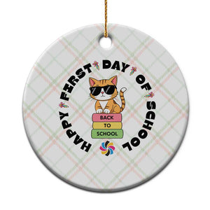 Cat Happy First Day Of School Ceramic Ornament Back To School Gift For Kids TS12 1pc Christmas Plaid Print Your Wear