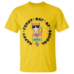 Cat Happy First Day Of School T Shirt Back To School Gift For Kids TS12 Daisy Print Your Wear