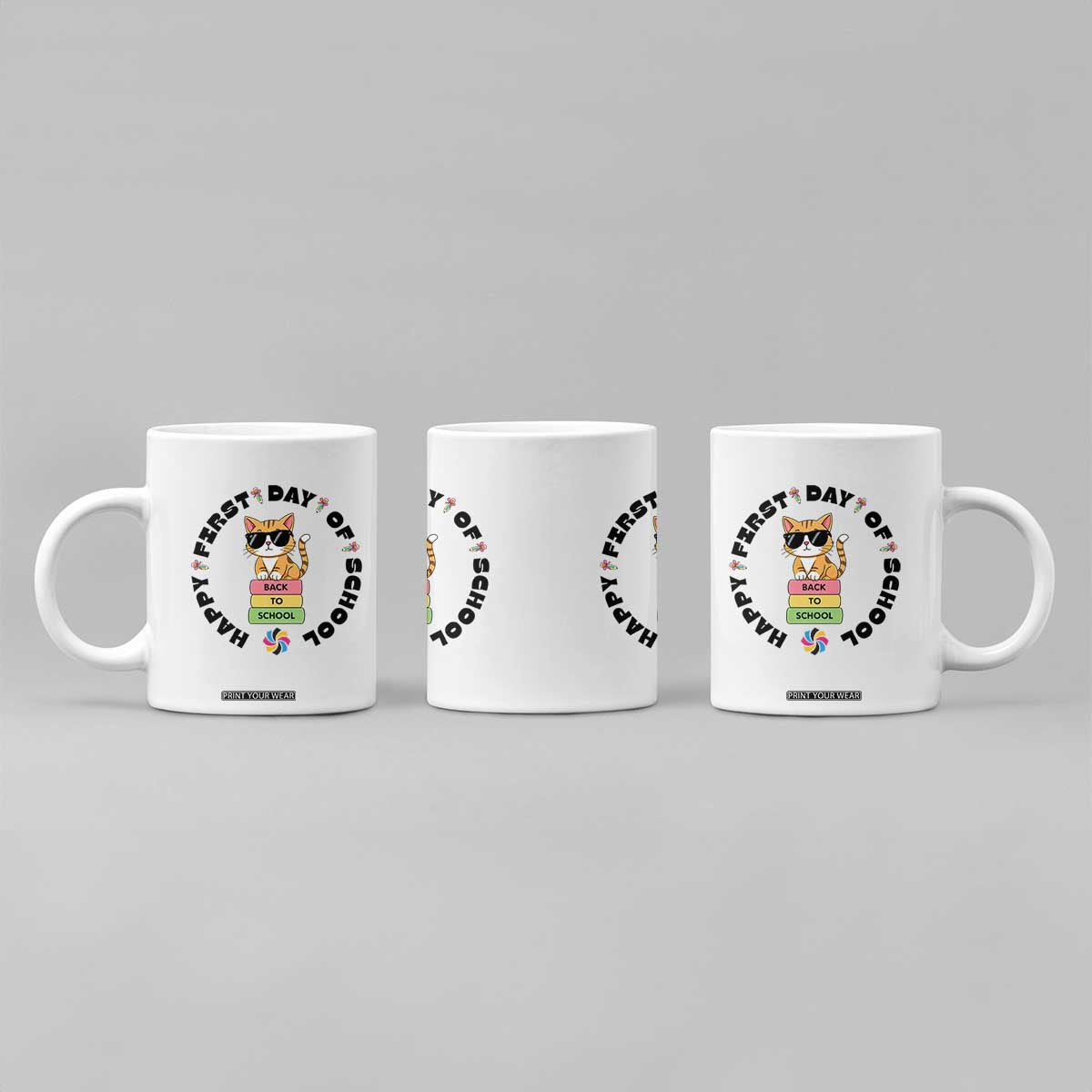Cat Happy First Day Of School Coffee Mug Back To School Gift For Kids TS12 Print Your Wear
