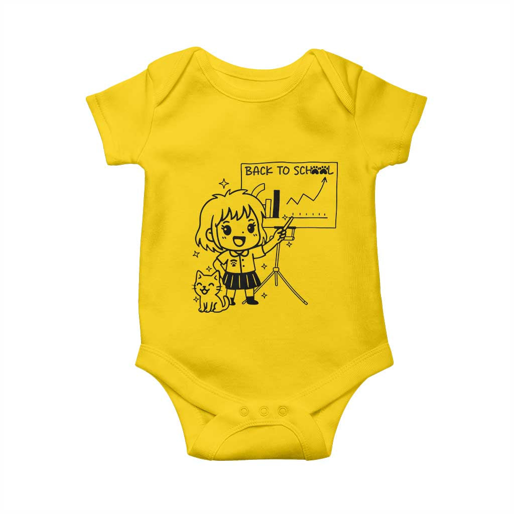Back To school Baby Onesie Funny Teacher Teaching Cat Lover Gift TS12 Daisy Print Your Wear