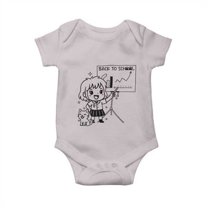 Back To school Baby Onesie Funny Teacher Teaching Cat Lover Gift TS12 Ice Gray Print Your Wear
